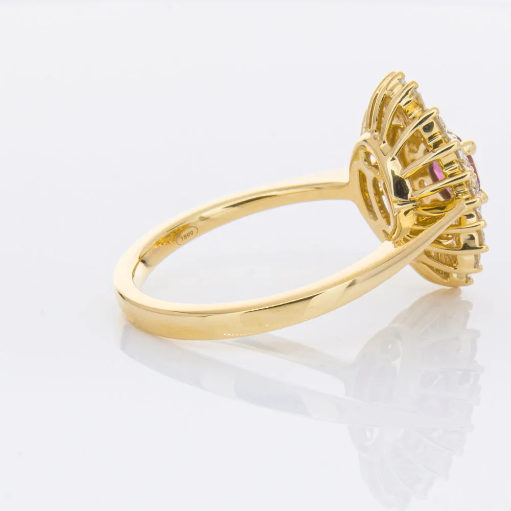 18ct Yellow Gold .54ct Ruby & Diamond Kira Ring