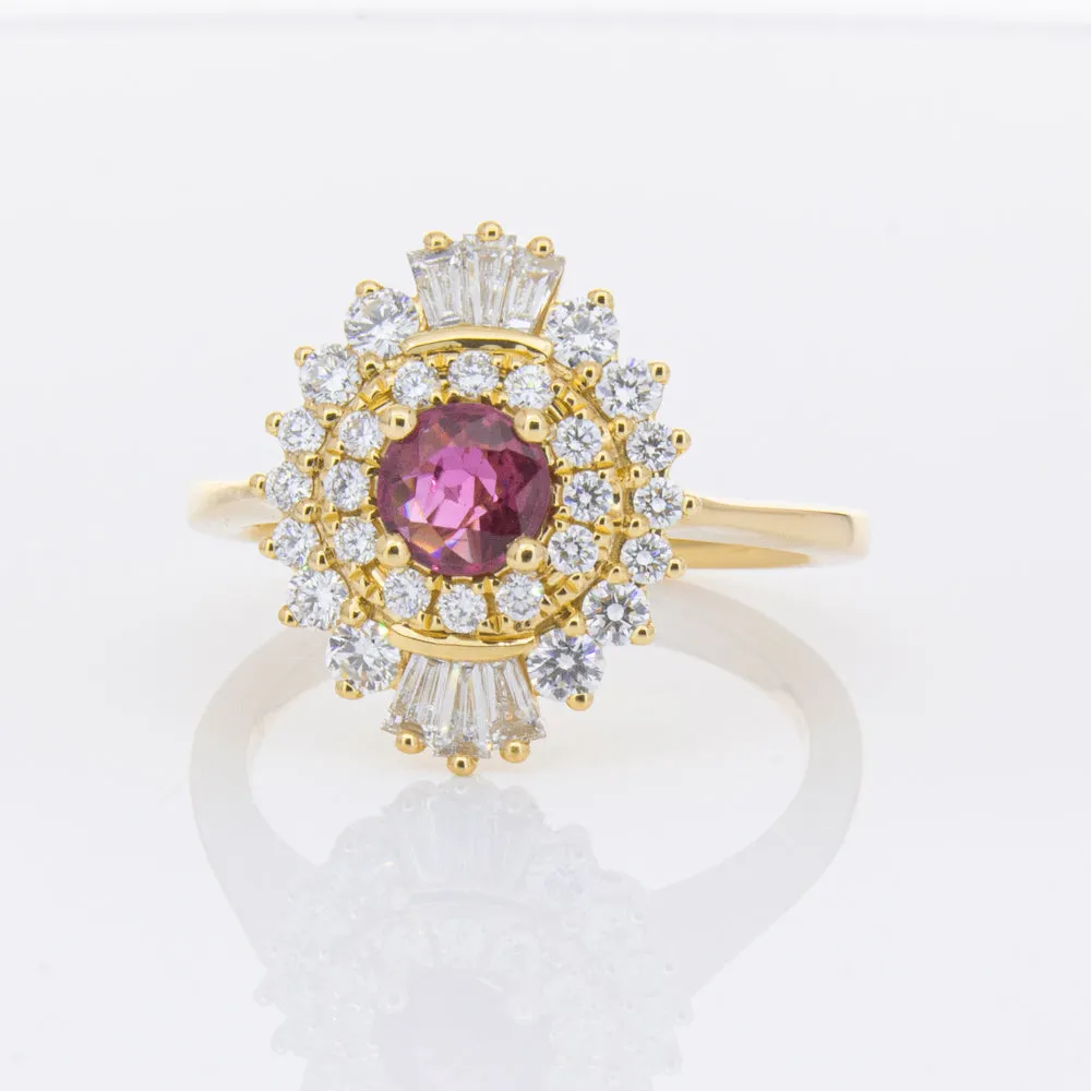 18ct Yellow Gold .54ct Ruby & Diamond Kira Ring