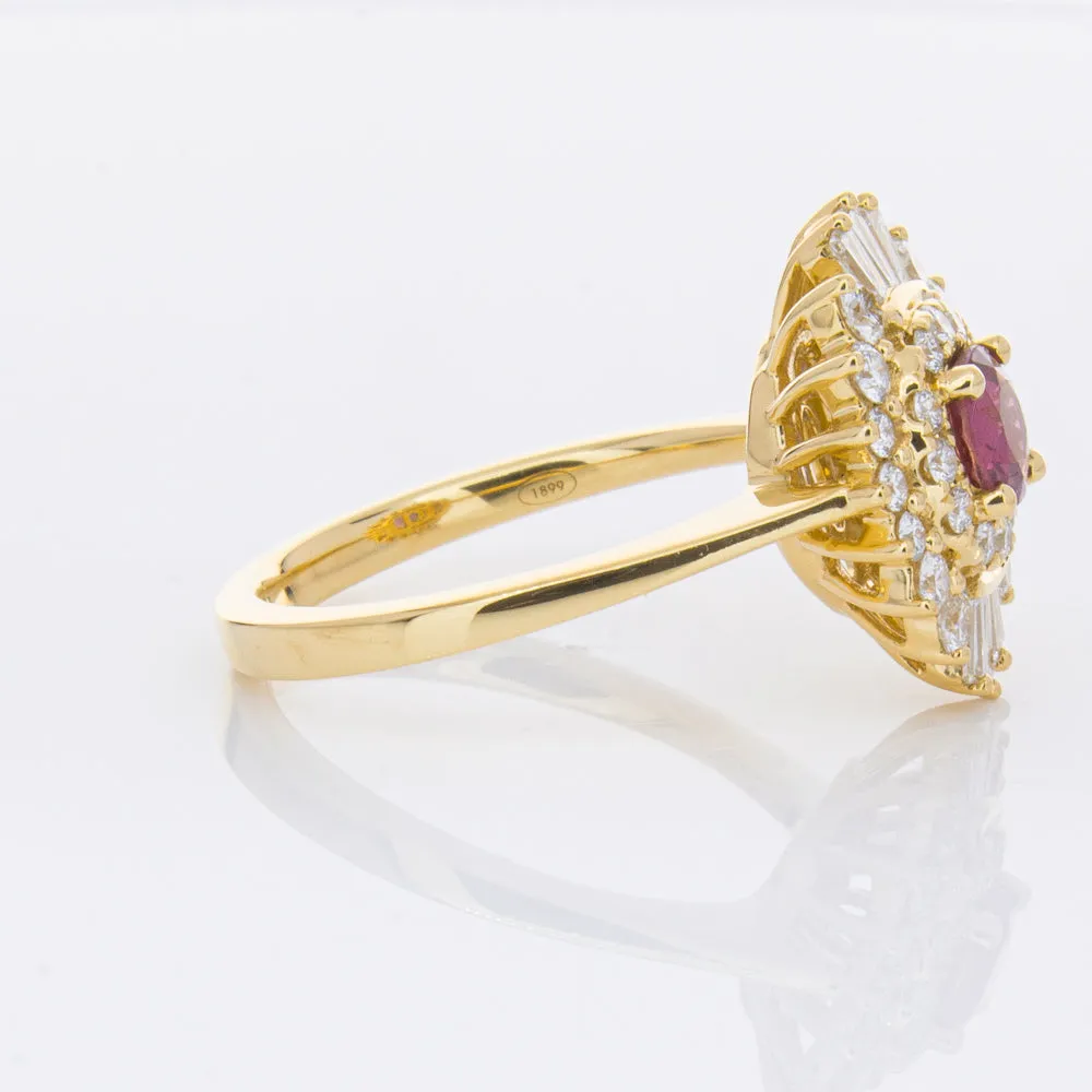 18ct Yellow Gold .54ct Ruby & Diamond Kira Ring