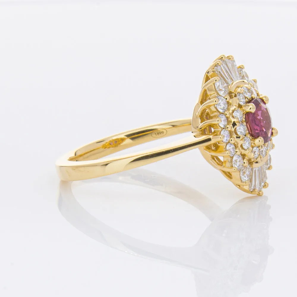 18ct Yellow Gold .54ct Ruby & Diamond Kira Ring
