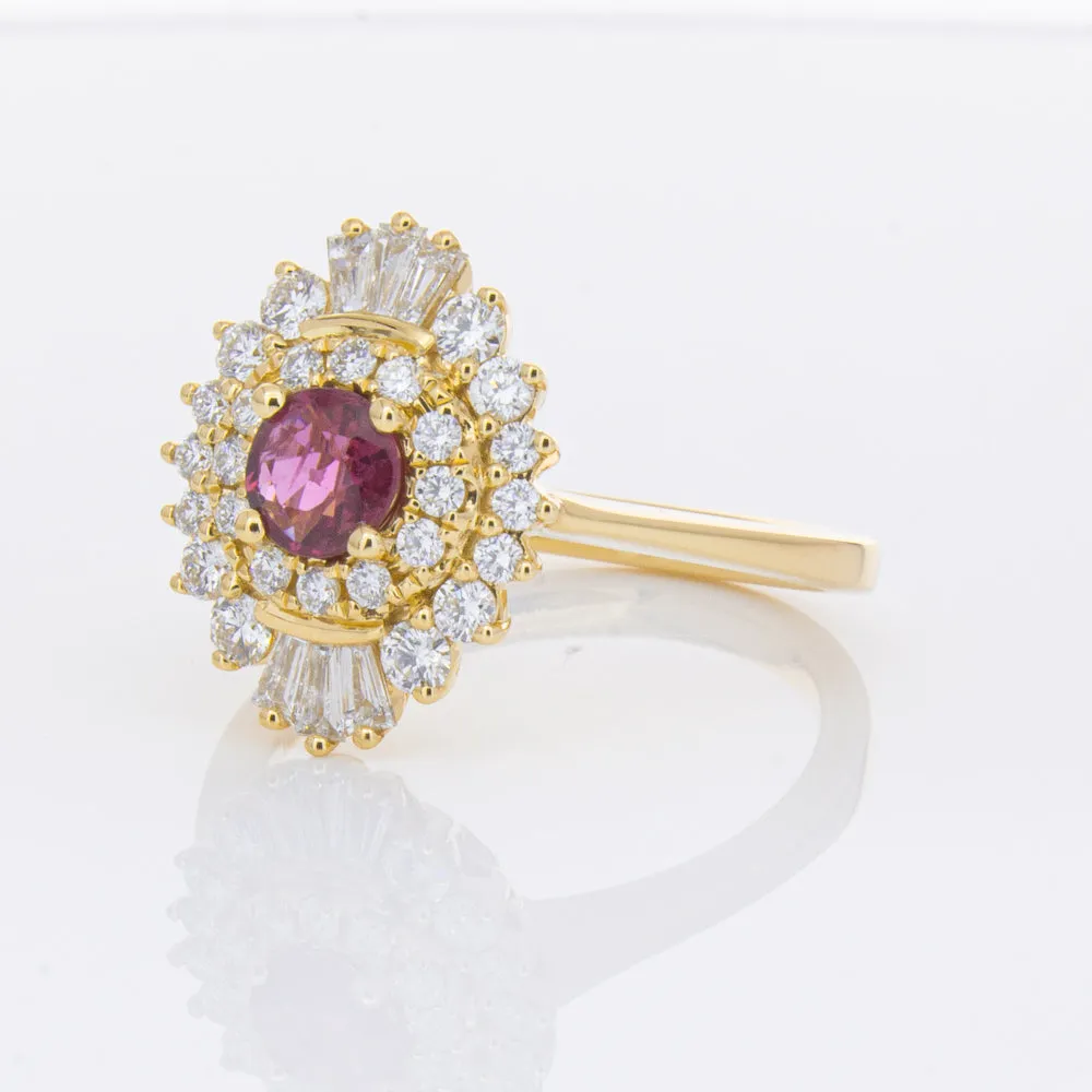 18ct Yellow Gold .54ct Ruby & Diamond Kira Ring