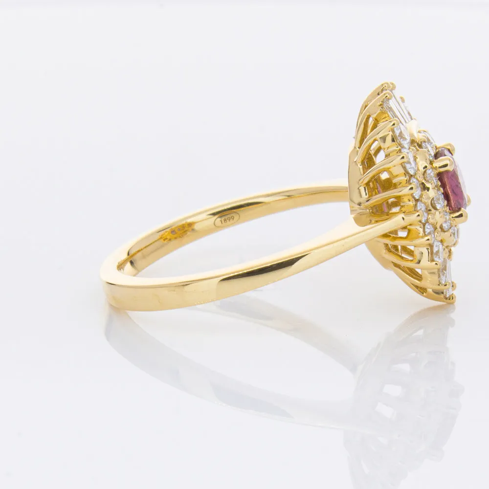 18ct Yellow Gold .54ct Ruby & Diamond Kira Ring