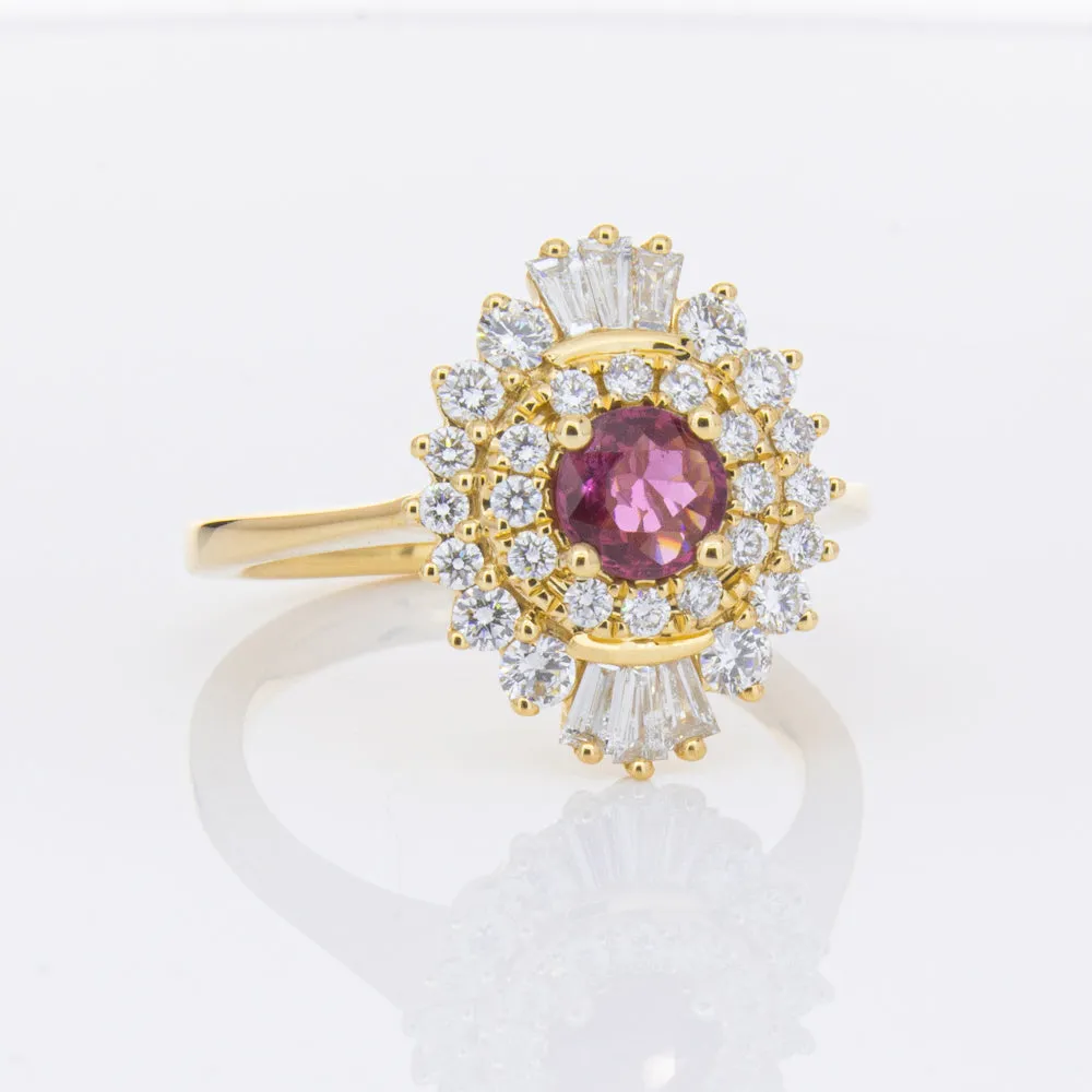 18ct Yellow Gold .54ct Ruby & Diamond Kira Ring