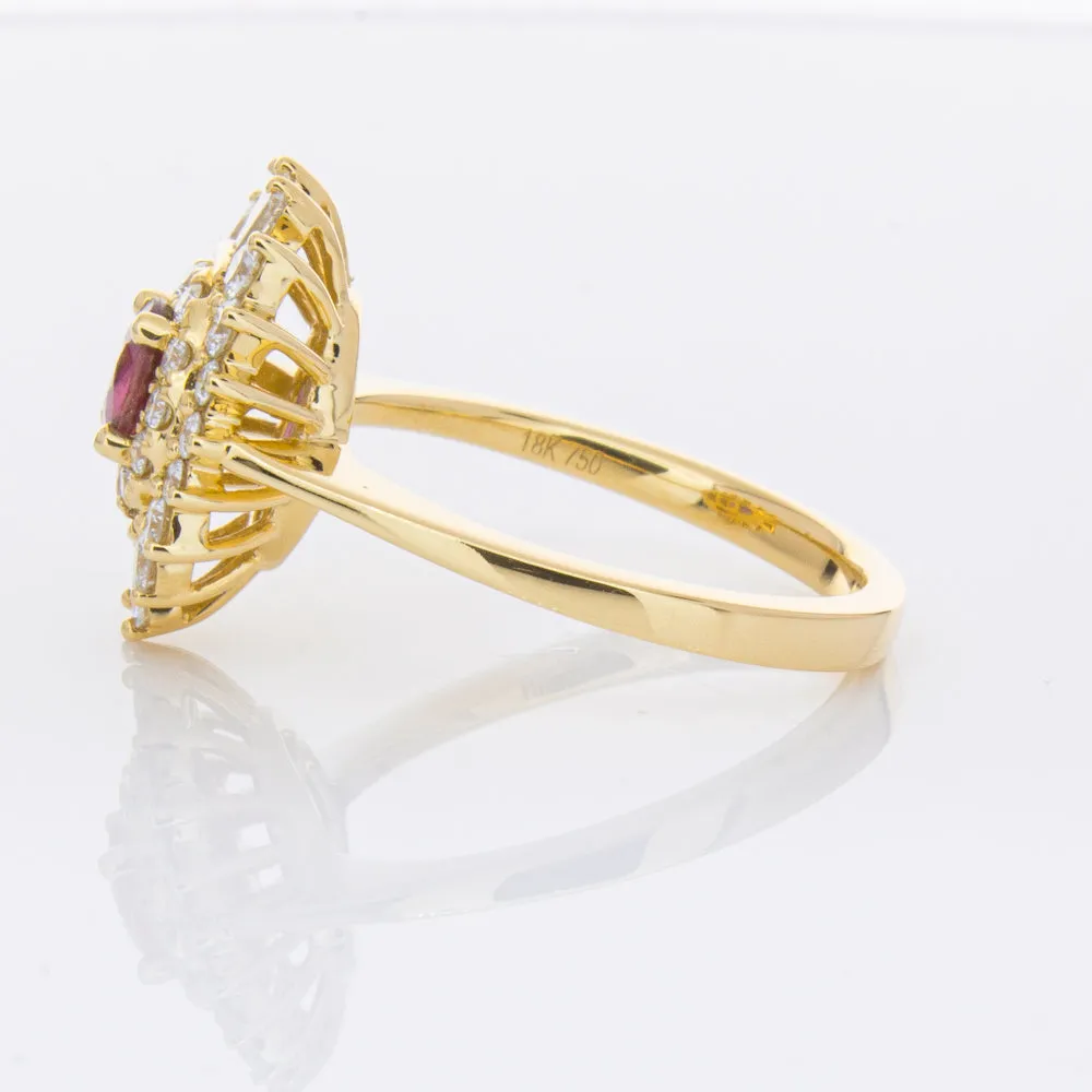 18ct Yellow Gold .54ct Ruby & Diamond Kira Ring