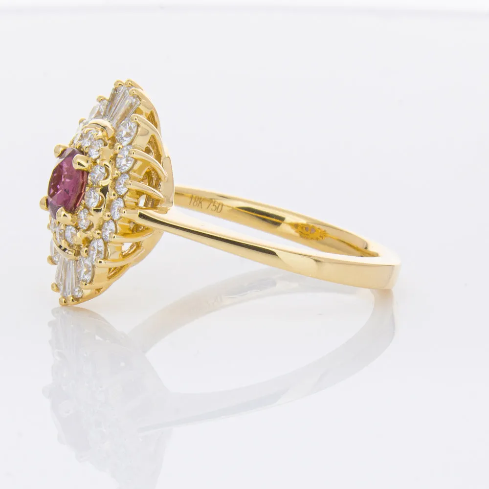 18ct Yellow Gold .54ct Ruby & Diamond Kira Ring