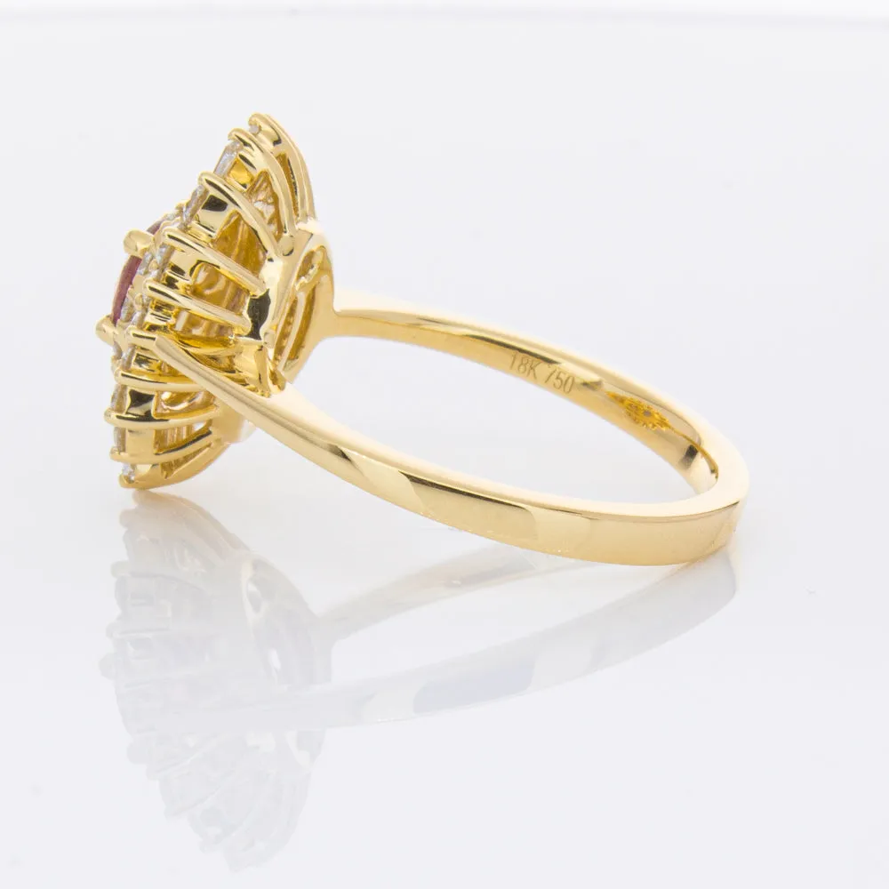 18ct Yellow Gold .54ct Ruby & Diamond Kira Ring