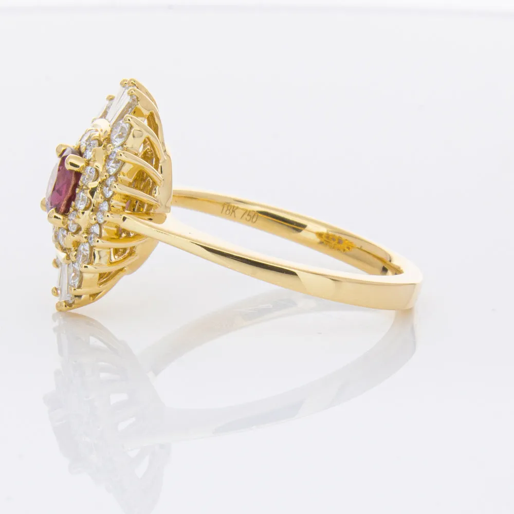 18ct Yellow Gold .54ct Ruby & Diamond Kira Ring