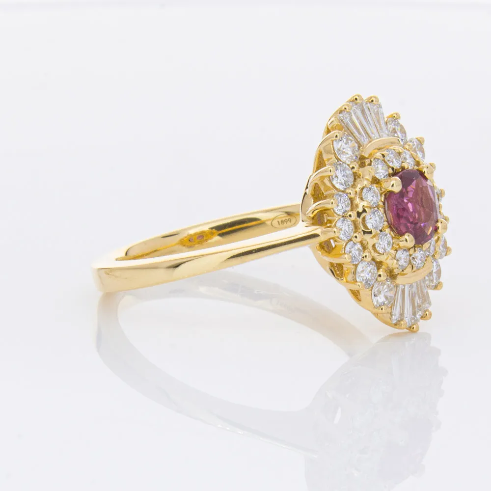 18ct Yellow Gold .54ct Ruby & Diamond Kira Ring