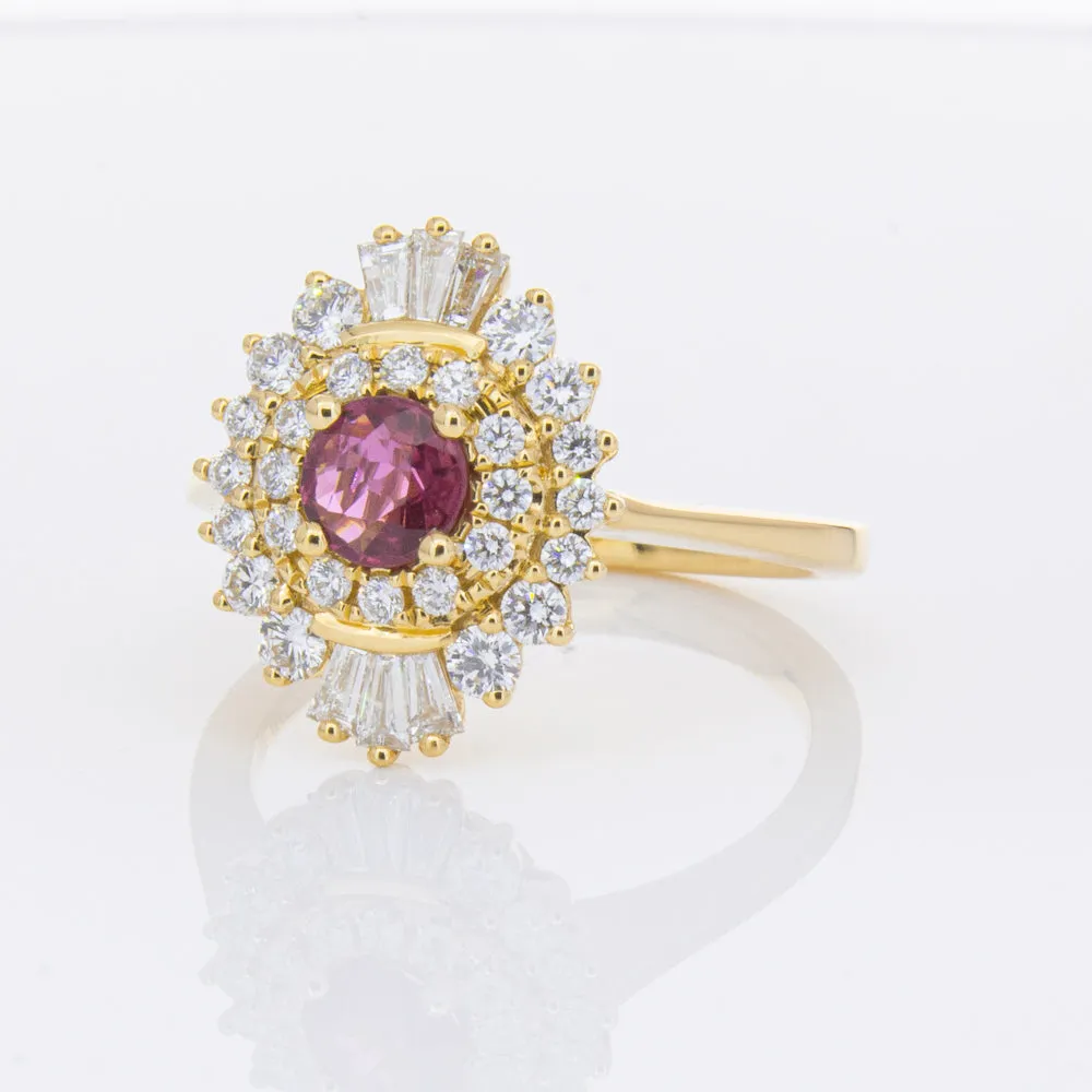 18ct Yellow Gold .54ct Ruby & Diamond Kira Ring