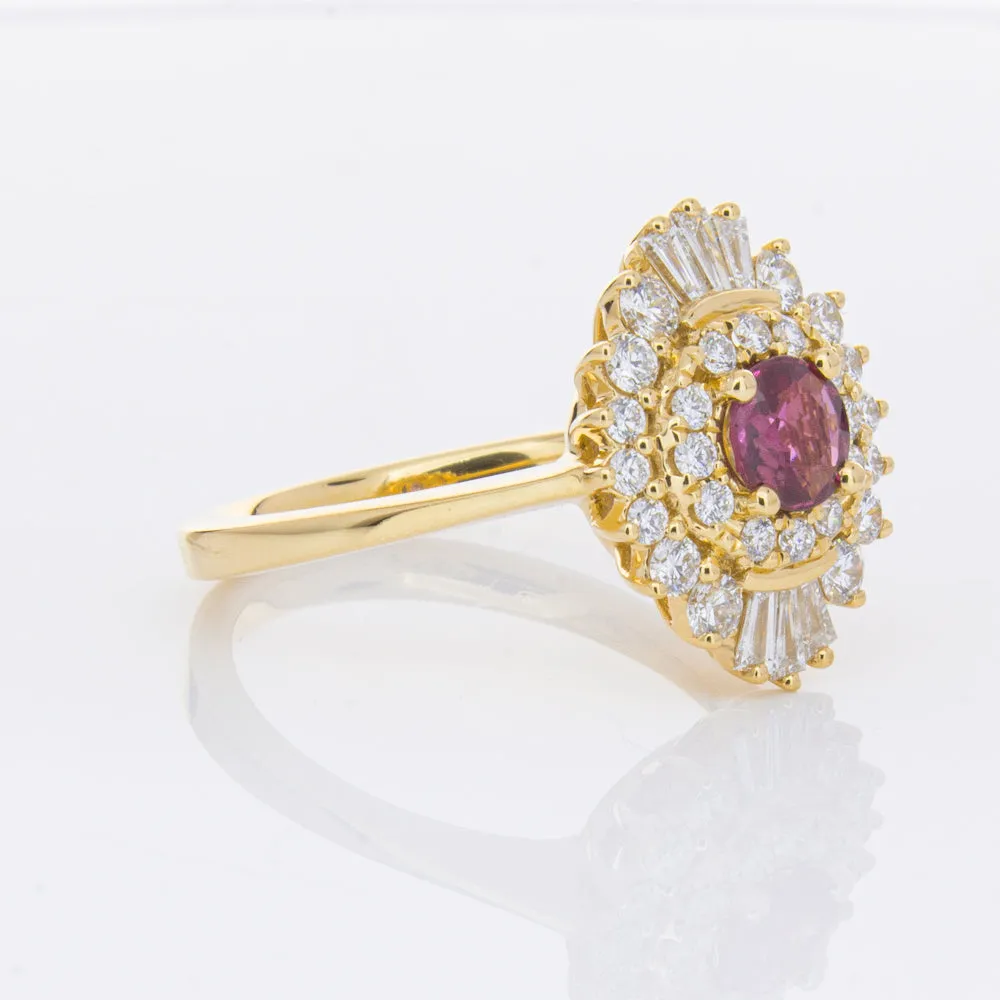 18ct Yellow Gold .54ct Ruby & Diamond Kira Ring