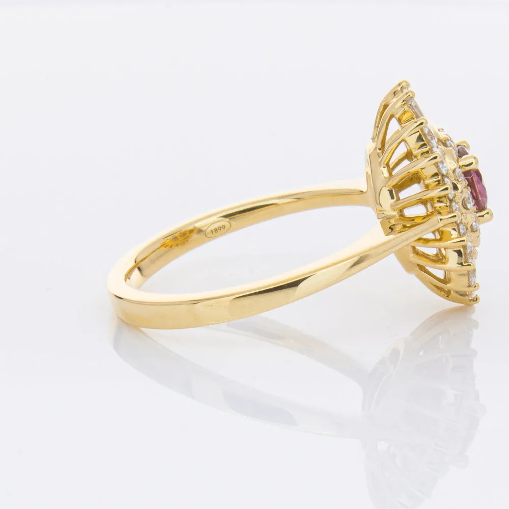 18ct Yellow Gold .54ct Ruby & Diamond Kira Ring