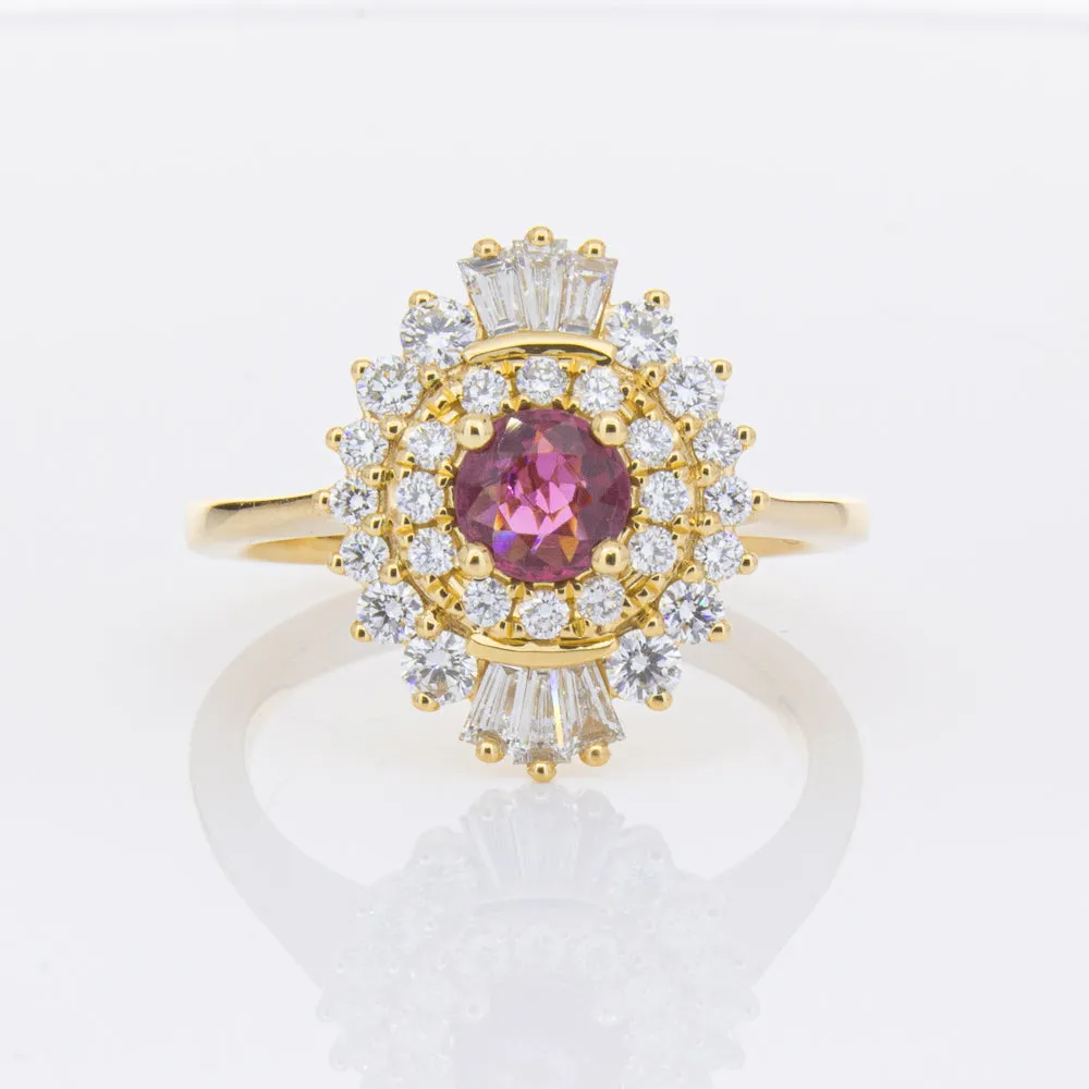 18ct Yellow Gold .54ct Ruby & Diamond Kira Ring