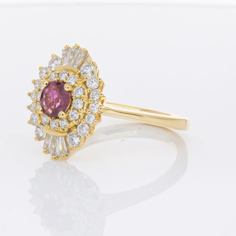18ct Yellow Gold .54ct Ruby & Diamond Kira Ring