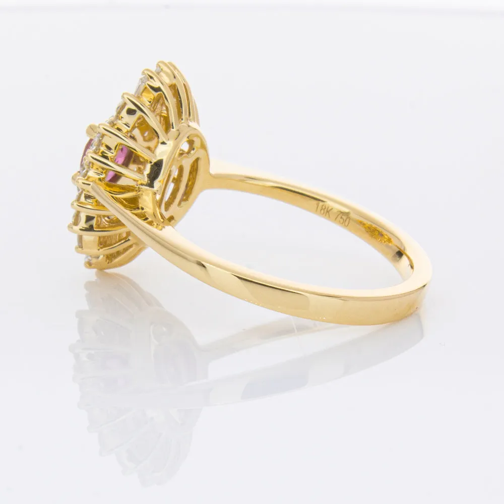 18ct Yellow Gold .54ct Ruby & Diamond Kira Ring