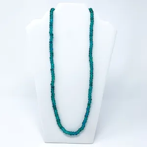 27" Teal Round Glass Bead Necklace (Dozen)