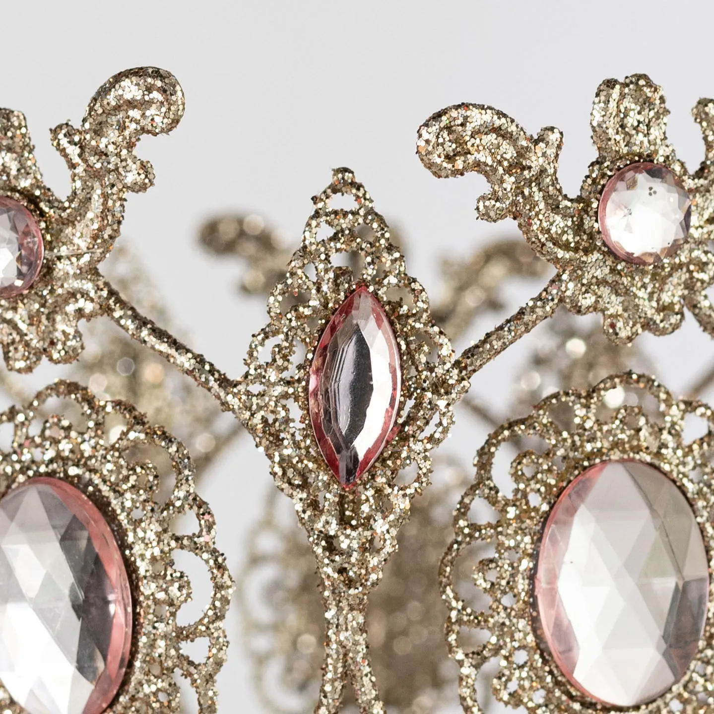 3.5" Glittered Rhinestone Crown Decor