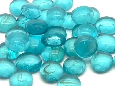 Aqua Transparent Glass Gems (Small)