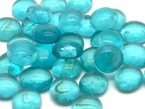 Aqua Transparent Glass Gems (Small)