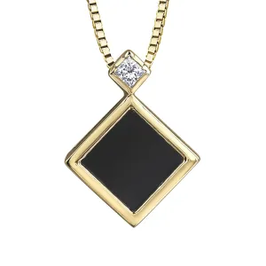 Black Onyx and Canadian Diamond Pendant