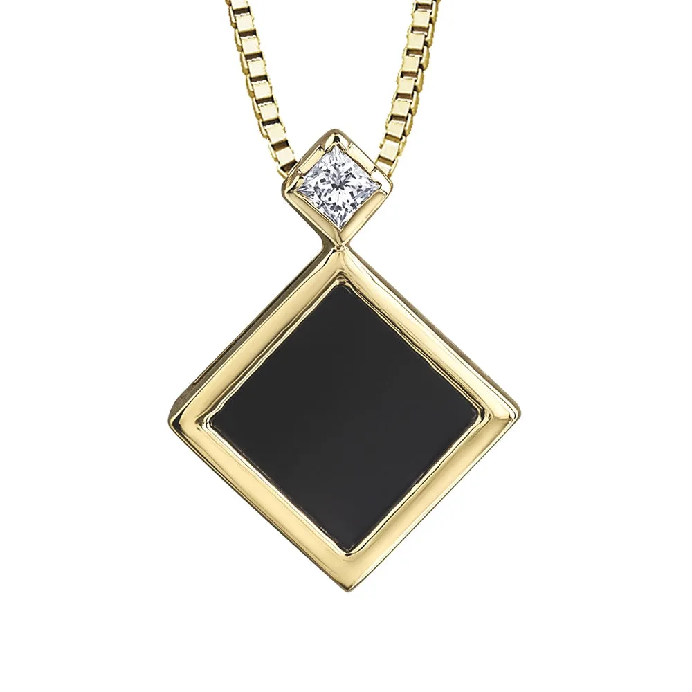 Black Onyx and Canadian Diamond Pendant