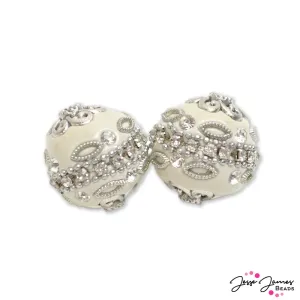 Boho Bead Pair in Snow Castle