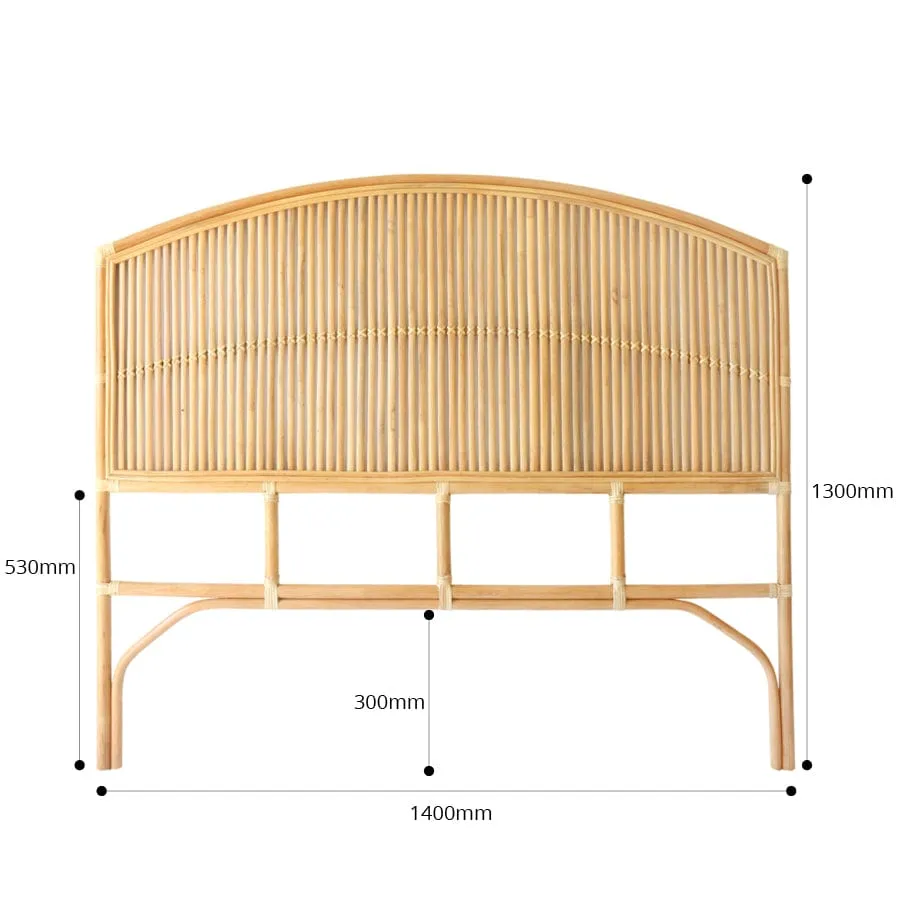Byron Rattan Bedhead Double Size Natural