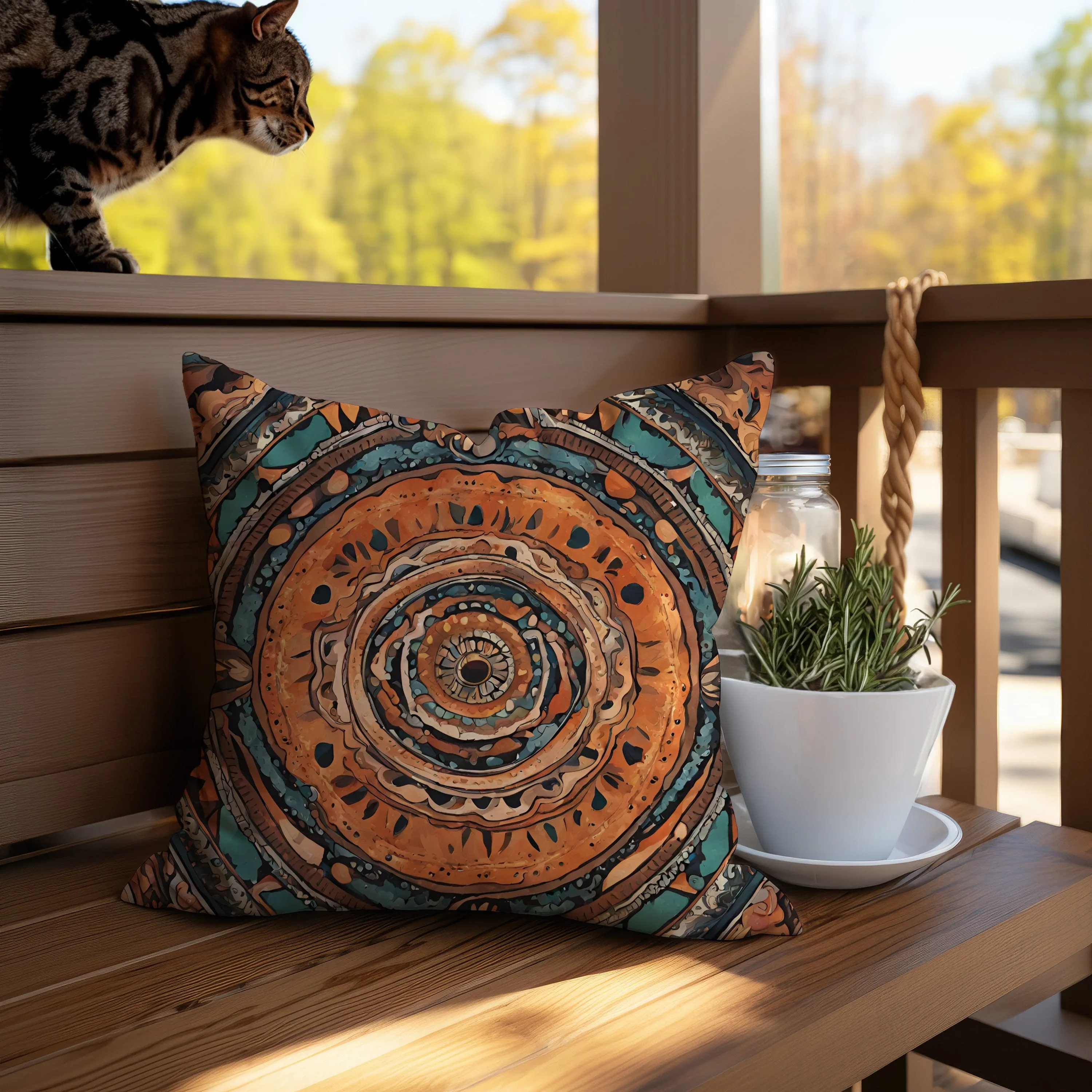 Chic Boho Throw Pillow: Eclectic Style