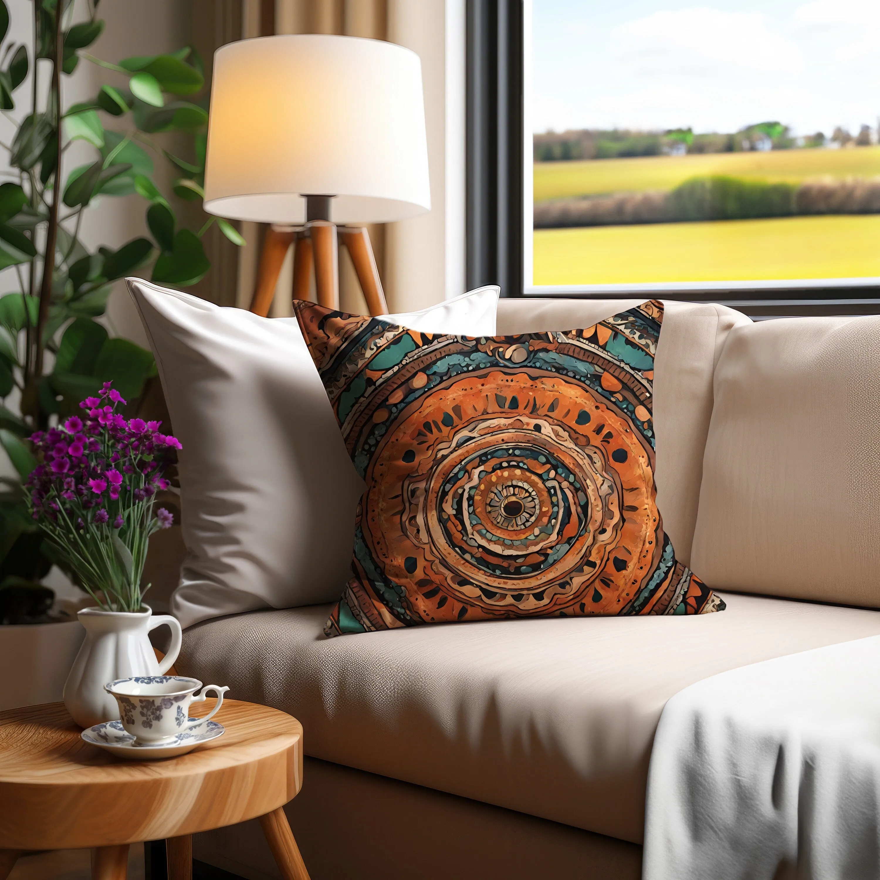 Chic Boho Throw Pillow: Eclectic Style