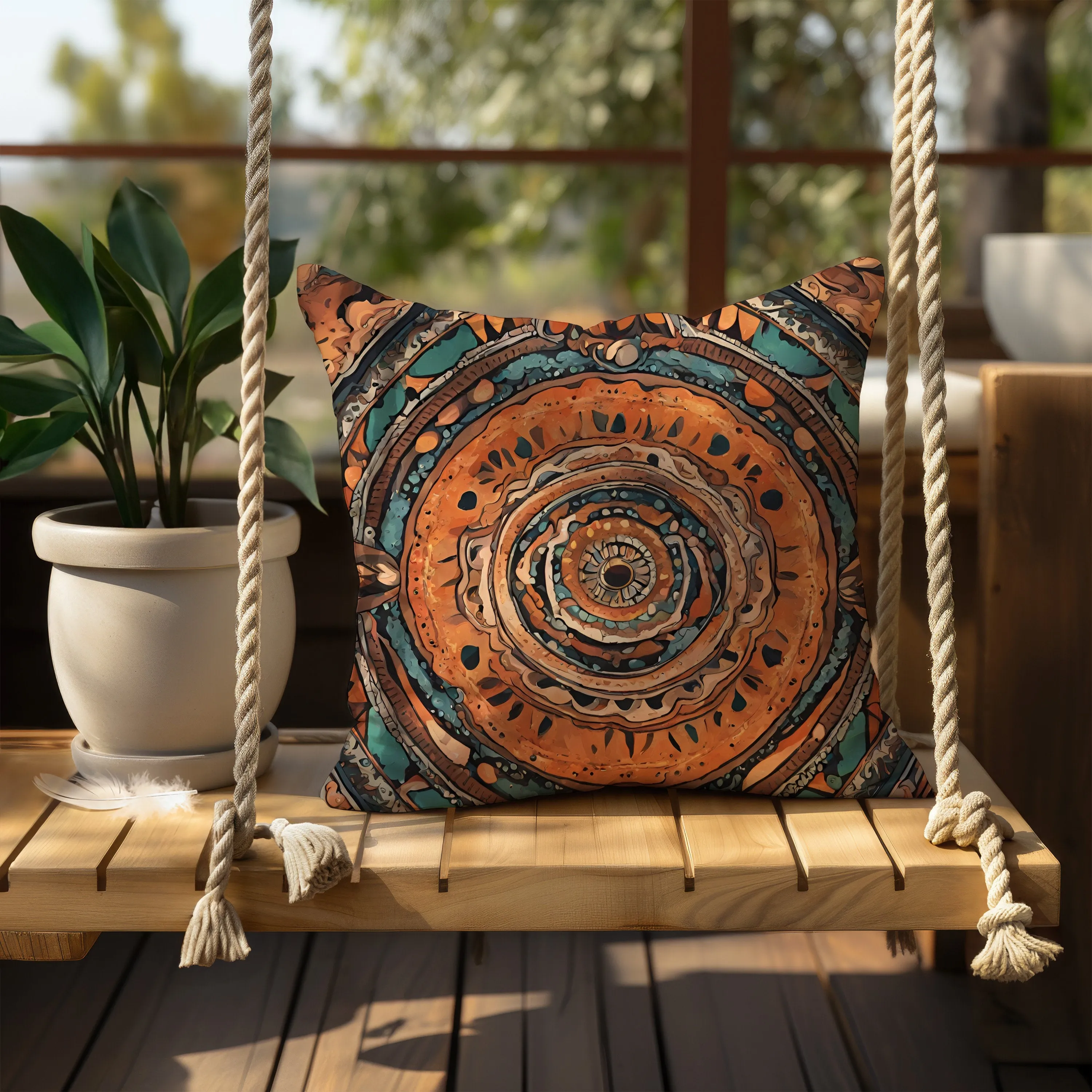 Chic Boho Throw Pillow: Eclectic Style