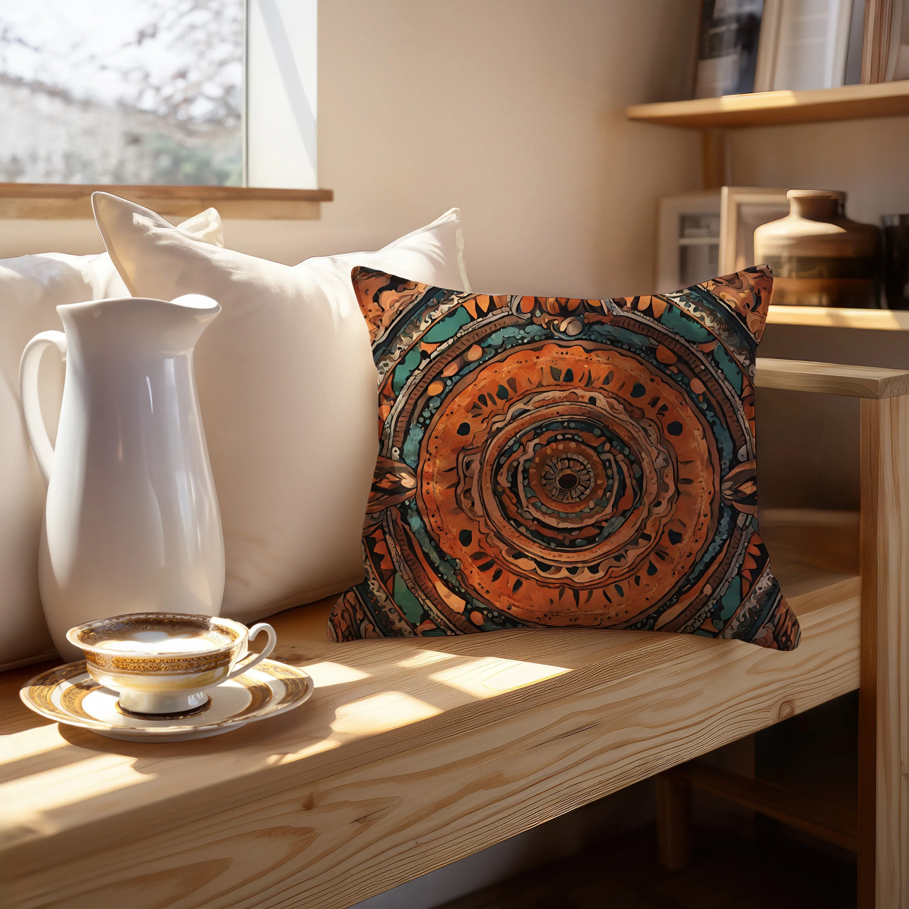 Chic Boho Throw Pillow: Eclectic Style
