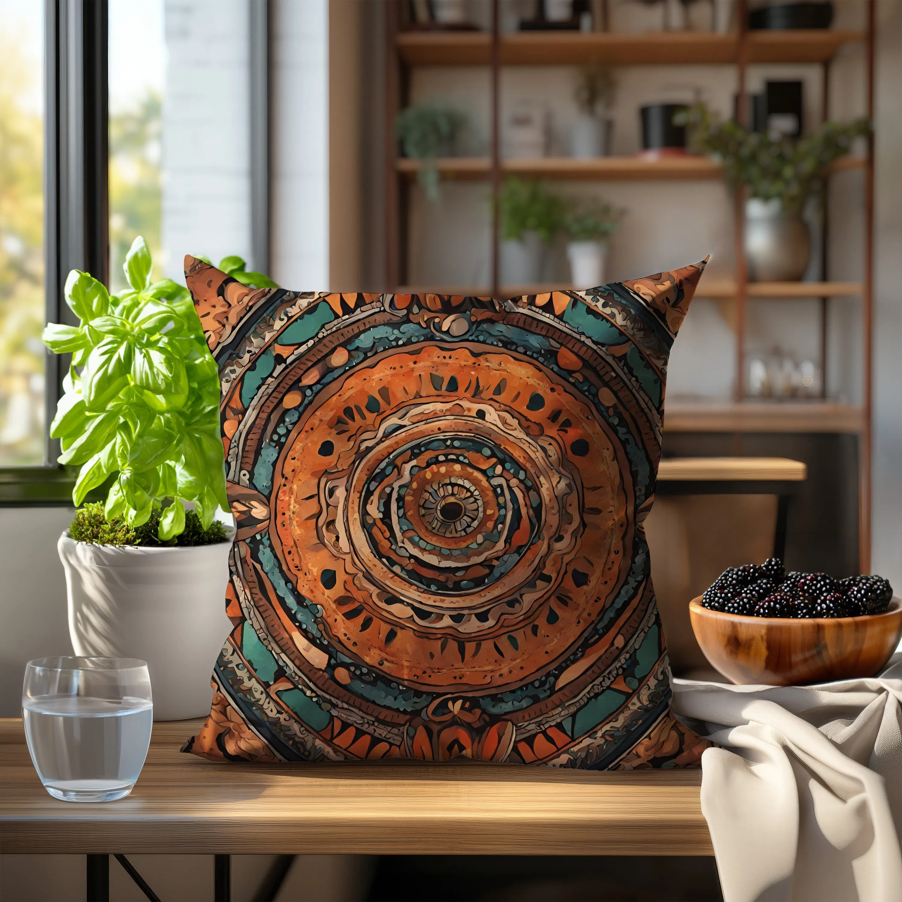Chic Boho Throw Pillow: Eclectic Style