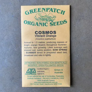 Cosmos 'Vibrant Orange' Greenpatch Seeds