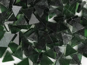 Dark Green Transparent Stained Glass Triangles