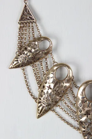 Decorative Arrow Chain Statement Necklace Set