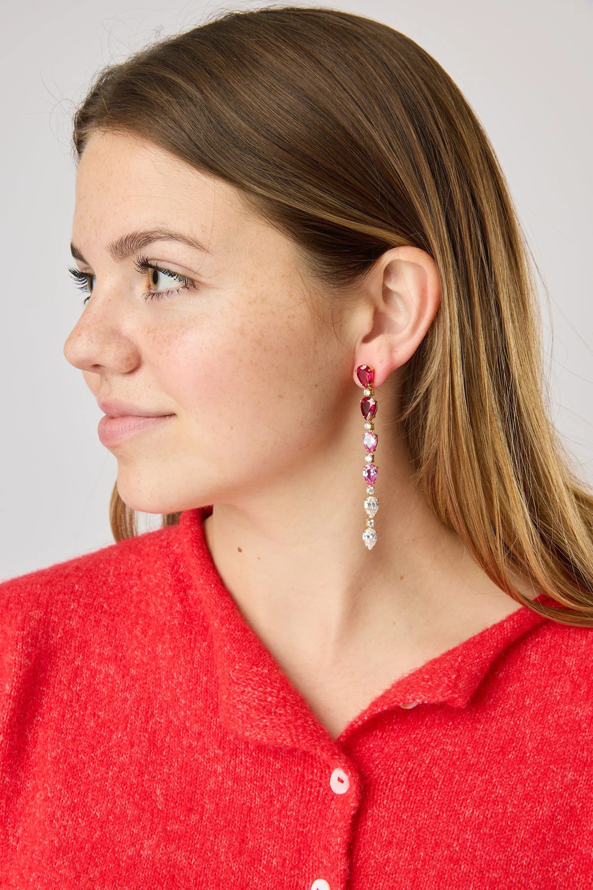 Elongated Pear Shape Dangle Earrings