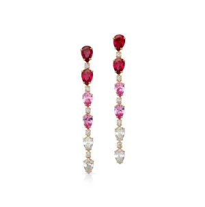 Elongated Pear Shape Dangle Earrings