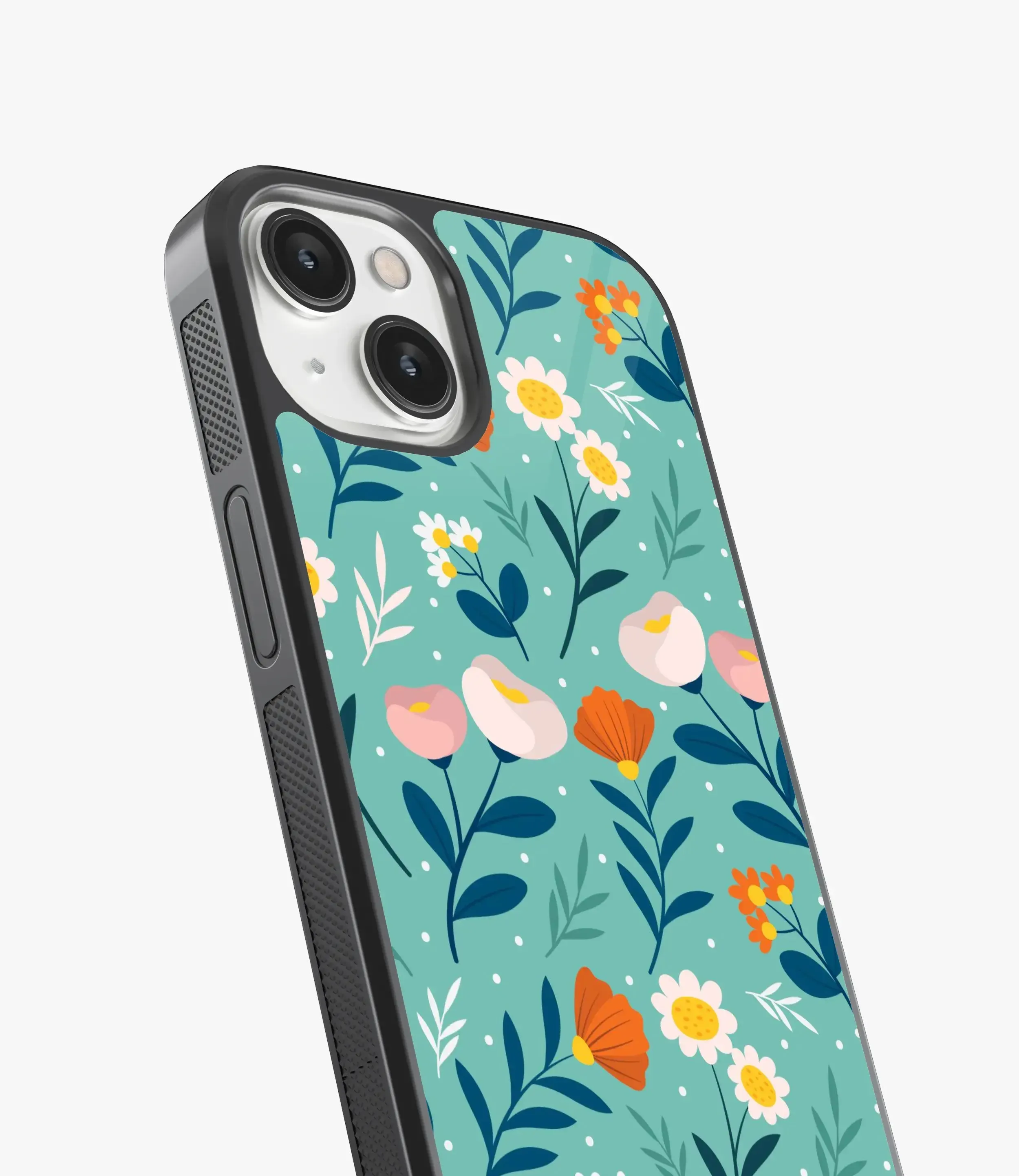 Flat Pressed Floral Glass Case