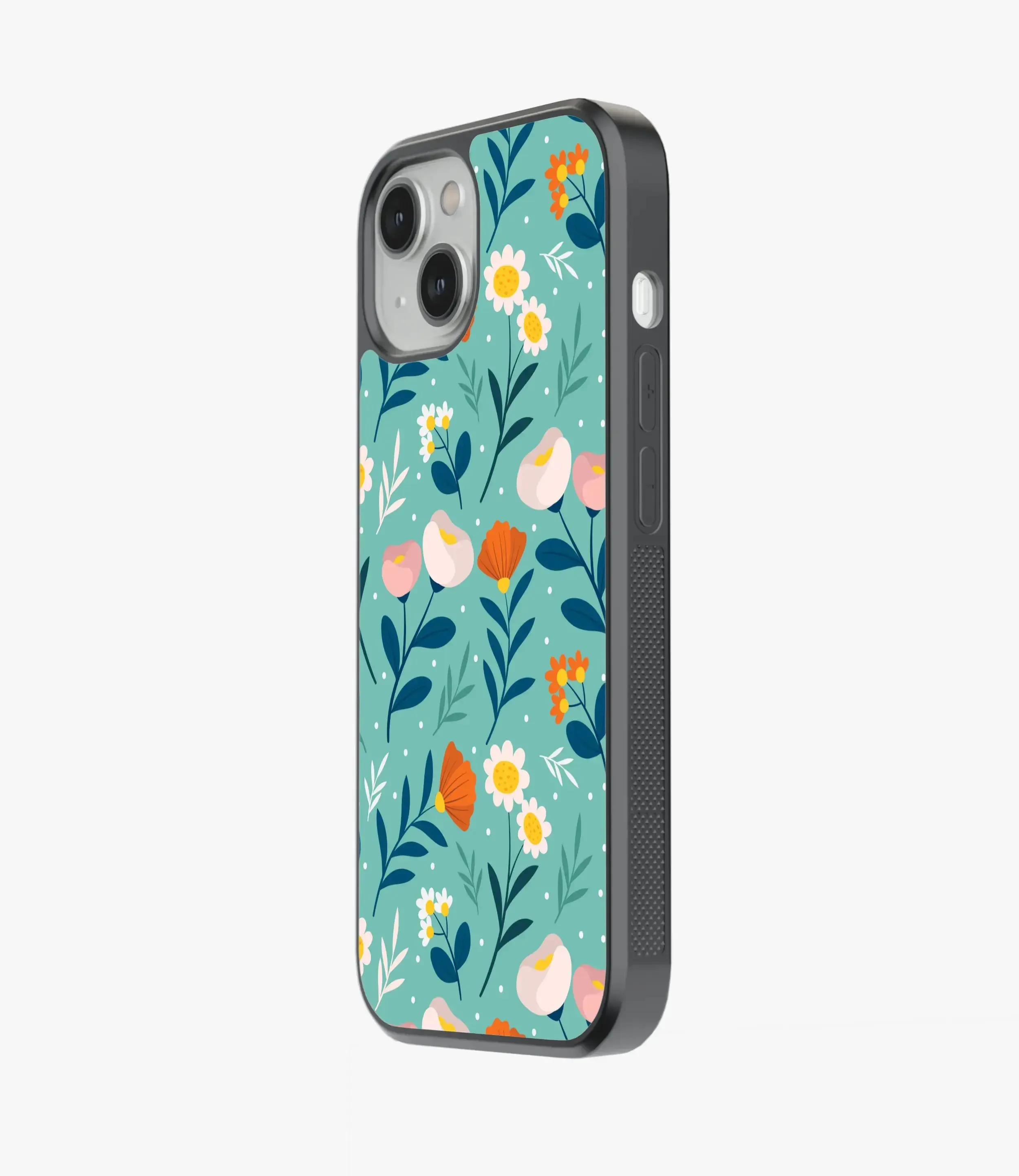 Flat Pressed Floral Glass Case
