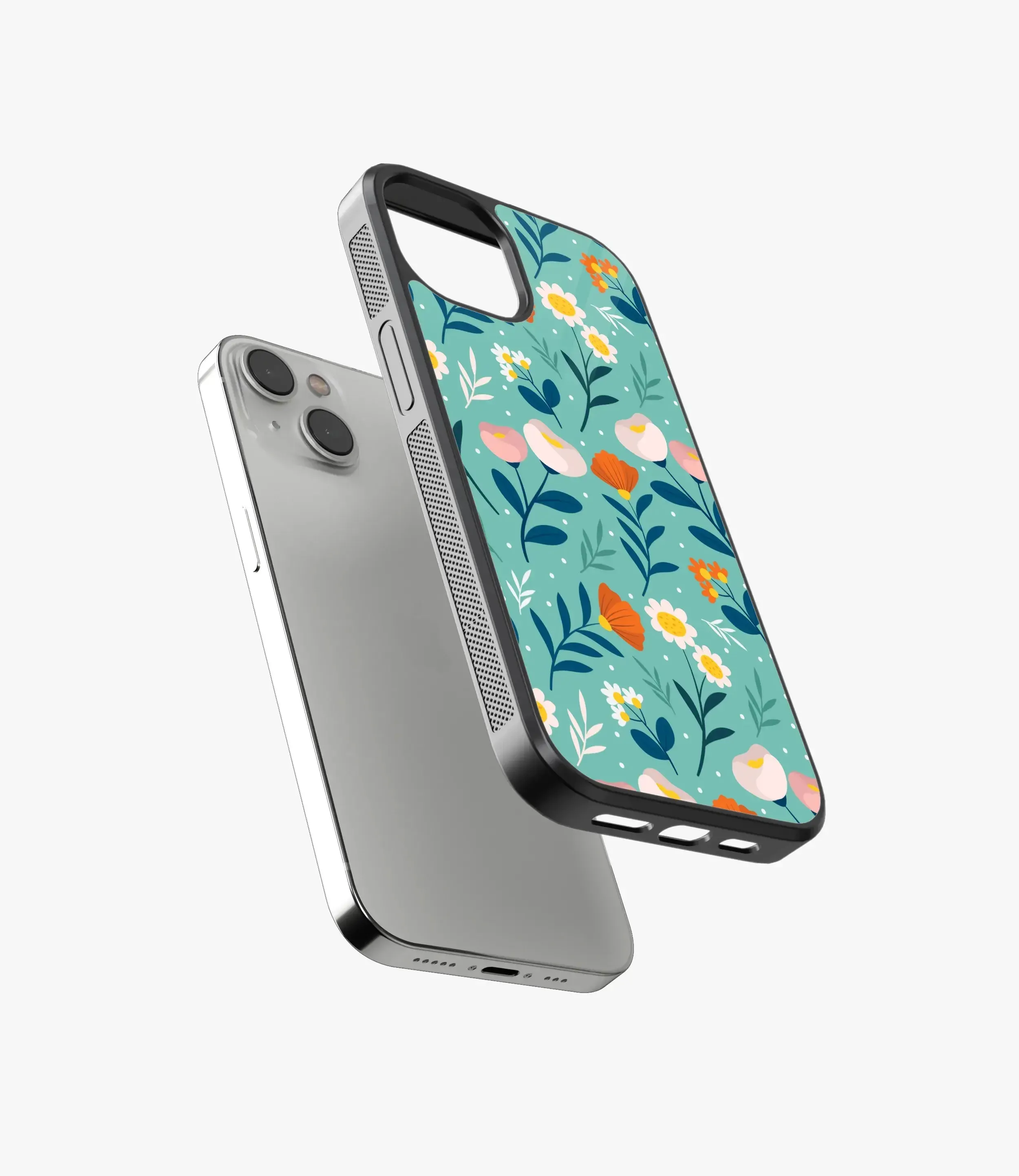 Flat Pressed Floral Glass Case