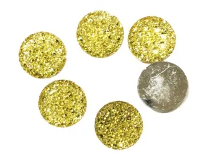 Golden Circular Resin Stones (35 mm)