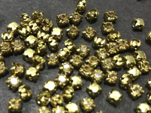 Golden LCT Circular Resin Stones with Catcher (16SS - 4 mm)