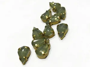 Gray Drop Resin Stones with Catcher (13x8 mm)