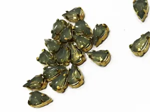 Gray Drop Resin Stones with Catcher (8x4 mm)
