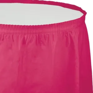 Hot Magenta Plastic Table Skirt  | 1ct 29"x14'