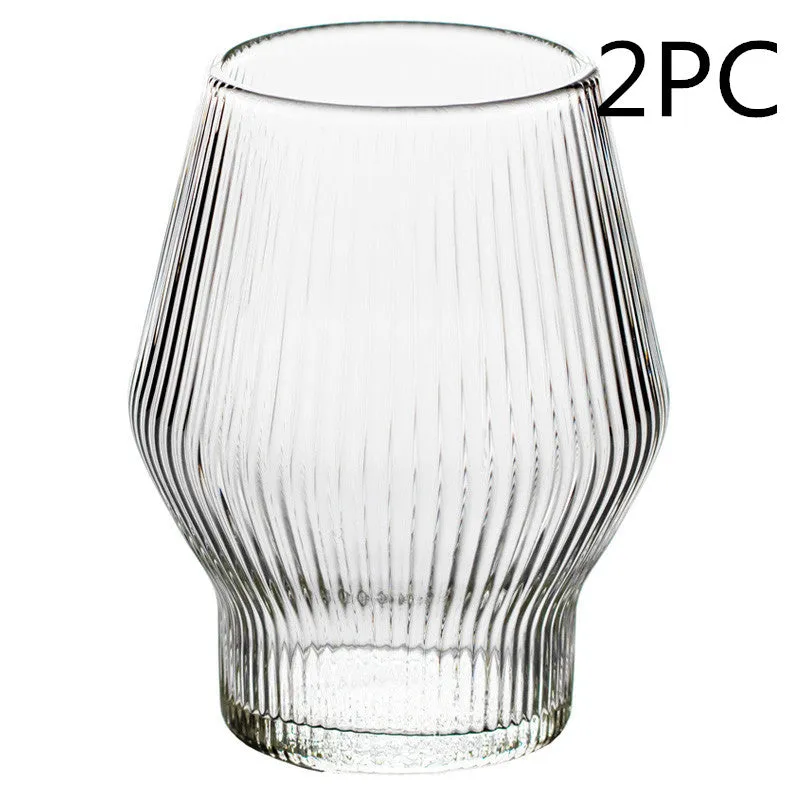 Japanese Style Vertical Pattern Glass Wine Glass Creative Whiskey Glass