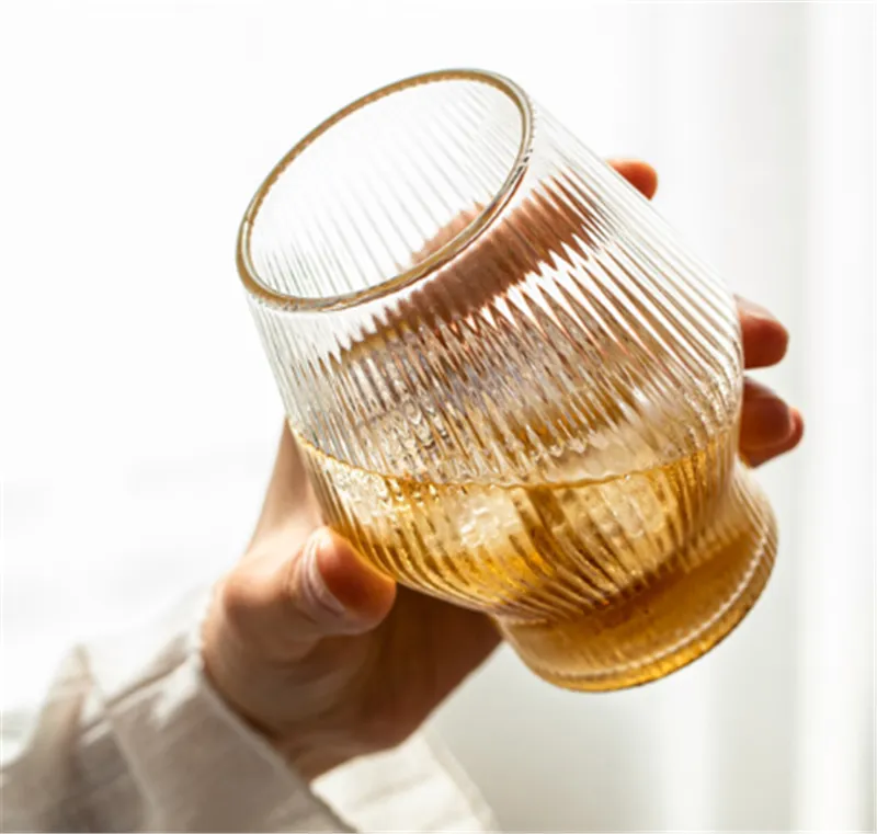Japanese Style Vertical Pattern Glass Wine Glass Creative Whiskey Glass