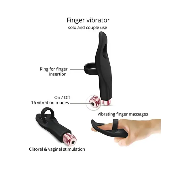Love to Love Tickle Me Finger Vibe - Black Onyx