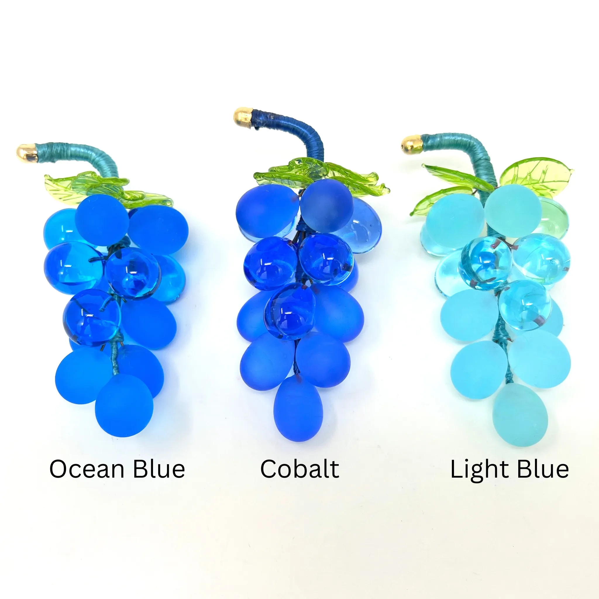 Murano Glass Solid Grape Cluster, Small, Multiple Colors, Made in Italy