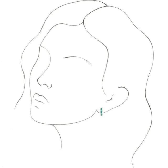 Opal 14k Gold Huggie Hoop Earrings