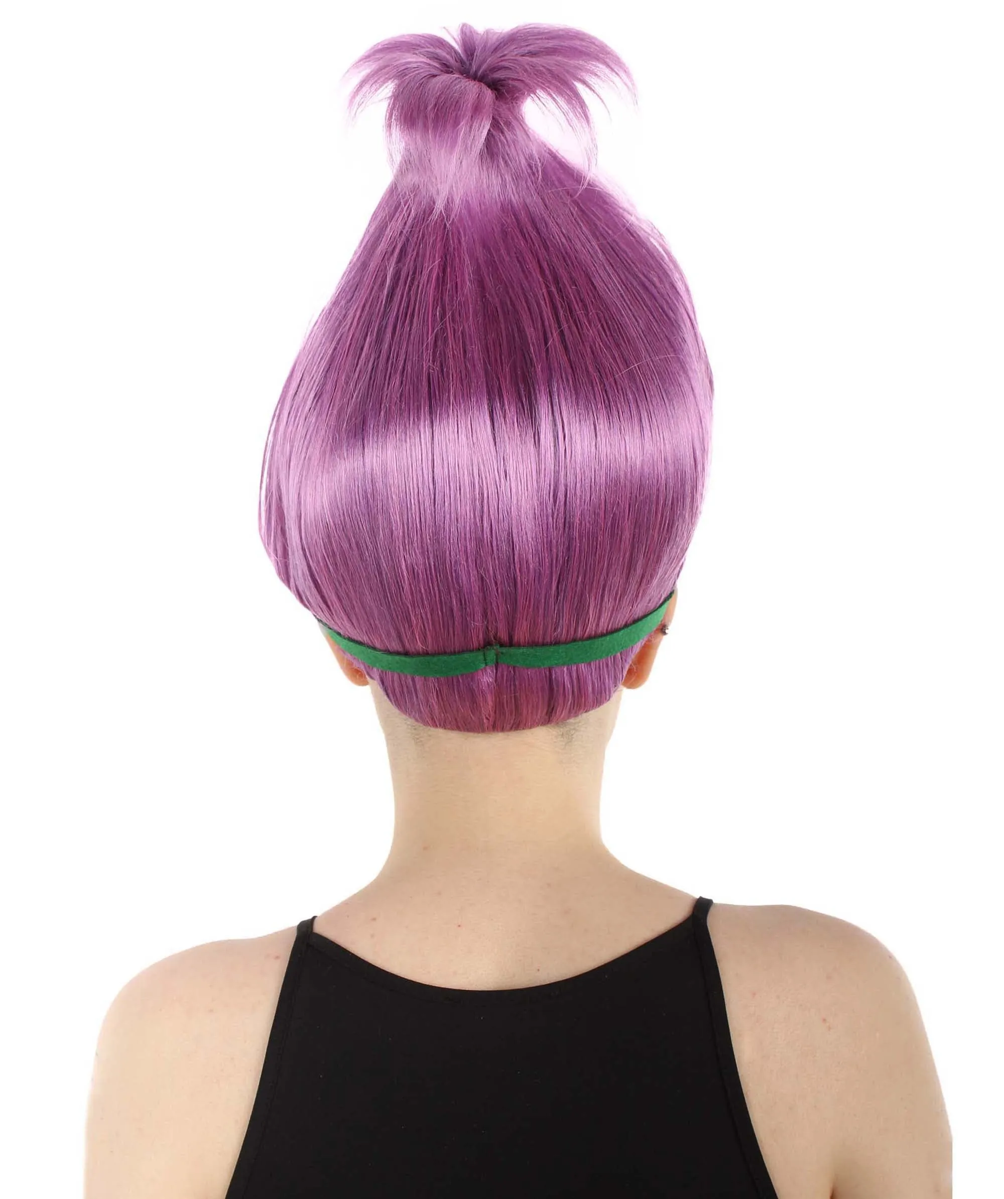 Princess Troll | Pink Pointy wig with Green and Blue Felt Flower Crown | Premium Halloween Wigs